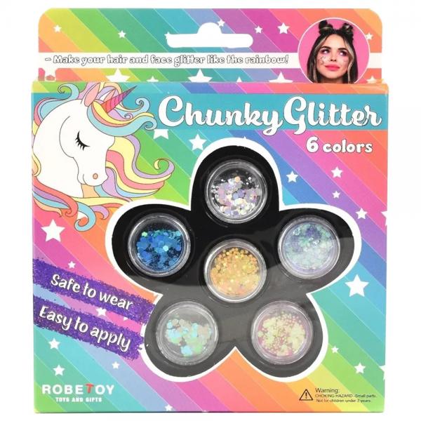 Chunky Glitter Meikkisetti 6 kpl