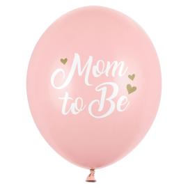 Lateksi-ilmapallot Mom to Be Vaaleanpunainen 50-pakkaus