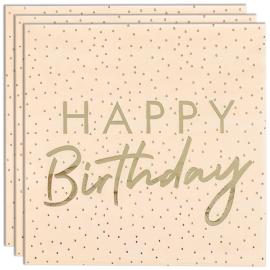 Pilkullinen Lautasliina Happy Birthday Persikka