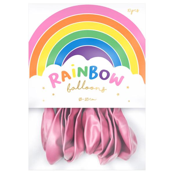 Rainbow Pienet Lateksi-ilmapallot Metallic Vaaleanpunainen