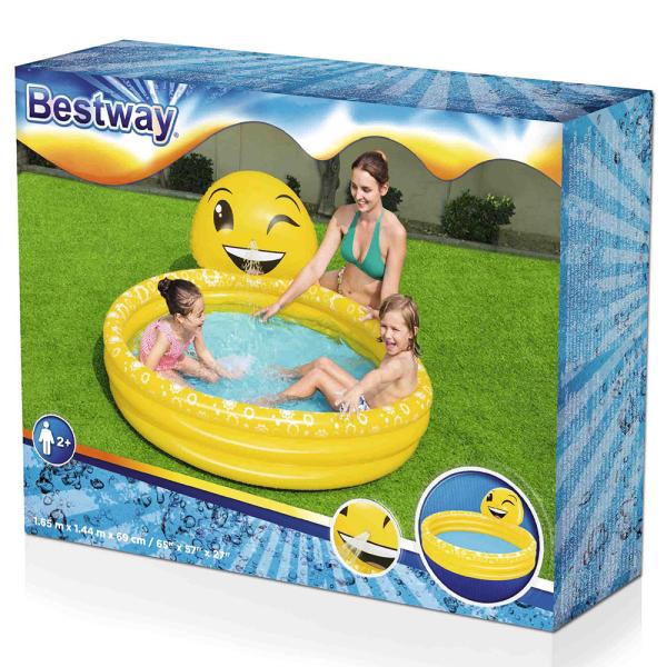 Puhallettava Lasten Uima-allas Sprinklerillä Smiley